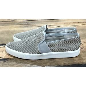 VINCE Women's Gray Preston B Perforated Leather Slip Sneaker Size 10